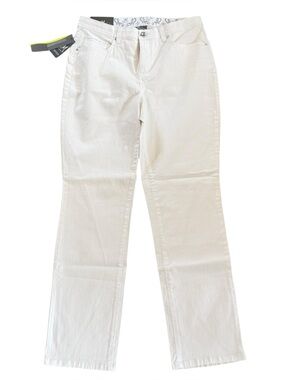 JM Collection Straight Leg White Embellished Pocket Curvy Fit Jeans. 10. NEW.